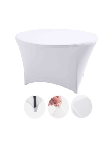 FUNDA PARA MESA DE RESINA REDONDA 160X74 BLANCA SUNGARDEN