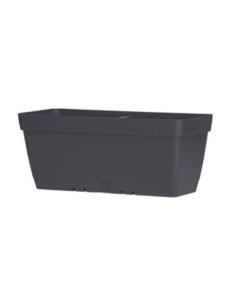 MACETA RECTANGULAR 40CM ANTRACITA CON DEPOSITO DE AGUA ARTPLAST