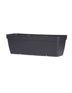 MACETA RECTANGULAR 50CM ANTRACITA CON DEPOSITO DE AGUA ARTPLAST