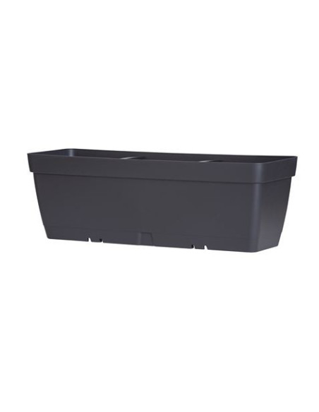MACETA RECTANGULAR 50CM ANTRACITA CON DEPOSITO DE AGUA ARTPLAST