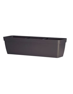 MACETA RECTANGULAR 60CM ANTRACITA CON DEPOSITO DE AGUA ARTPLAST