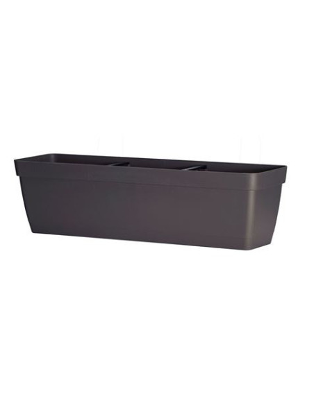 MACETA RECTANGULAR 60CM ANTRACITA CON DEPOSITO DE AGUA ARTPLAST