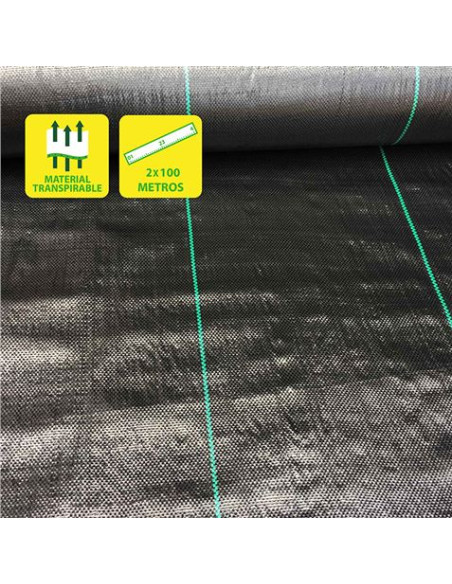 MALLA ANTIHIERBAS NEGRA 100GR 2X100M SUNGARDEN