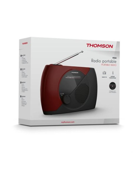 RADIO FM PORTATIL GRANATE/NEGRO RT353 THOMSON