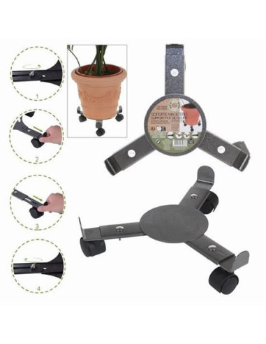 SOPORTE AJUSTABLES PARA MACETAS CON RUEDAS 25-38CM DIAMETRO