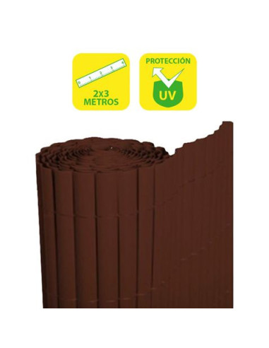 CAÑIZO PLÁSTICO DOBLE CARA 2X3 METROS MARRON OSCURO SUNGARDEN