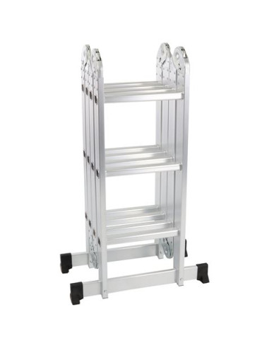 ESCALERA ALUMINIO ARTICULADA 3X4 PLATAFORMA MADER