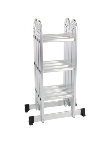 ESCALERA ALUMINIO ARTICULADA 3X4 PLATAFORMA MADER