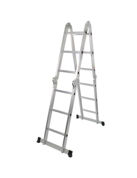 ESCALERA ALUMINIO ARTICULADA 3X4 PLATAFORMA MADER