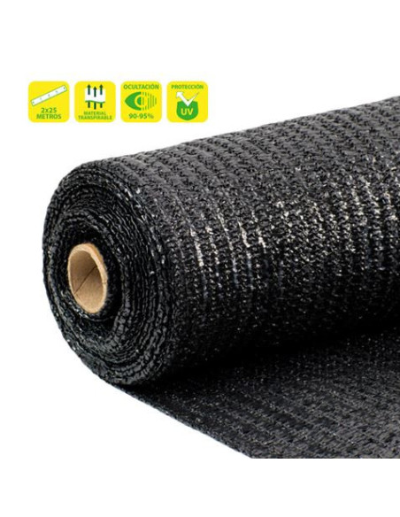 MALLA DE SOMBREO NEGRA 2X25 METROS SUNGARDEN