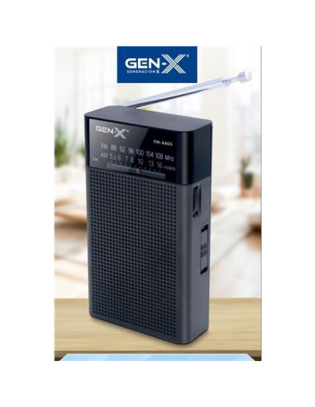 RADIO PORTATIL AM/FM ANALOGICA NEGRA FM-4405 GEN-X