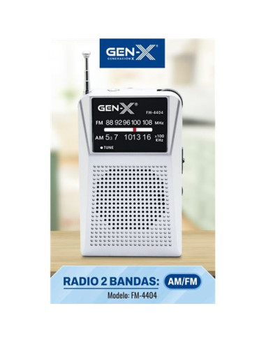 RADIO PORTATIL AM/FM ANALOGICA GRIS FM-4404 GEN-X