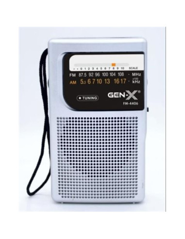 RADIO PORTATIL AM/FM ANALOGICA GRIS FM-4406 GEN-X