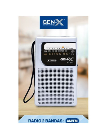 RADIO PORTATIL AM/FM ANALOGICA GRIS FM-4406 GEN-X