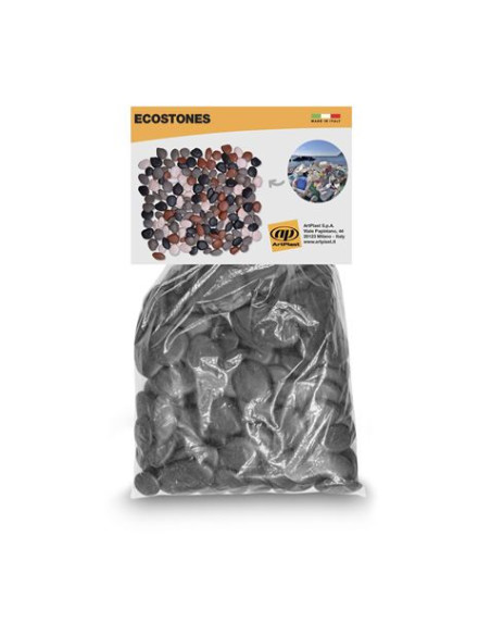 PIEDRAS DECORATIVAS JARDIN EN POLIPROPILENO REGENERADO 1KG ANTRACITA ARTPLA