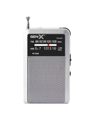 RADIO PORTATIL AM/FM ANALOGICA PLATA FM-4401 GEN-X