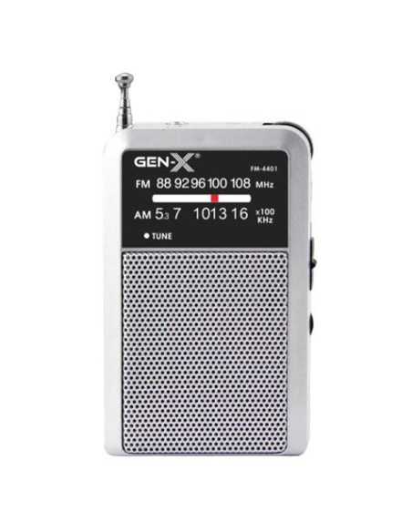 RADIO PORTATIL AM/FM ANALOGICA PLATA FM-4401 GEN-X
