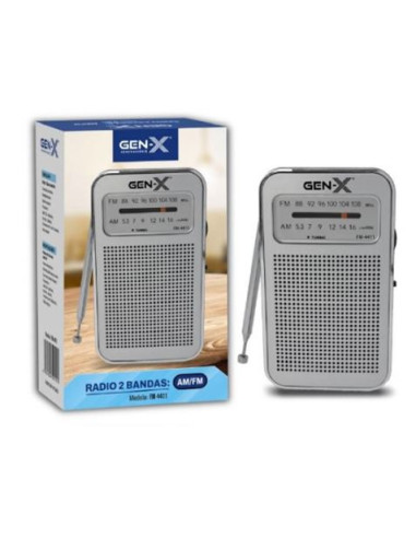 RADIO PORTATIL AM/FM ANALOGICA PLATA FM-4411 GEN-X