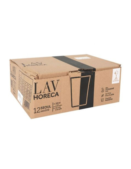 SET 12 VASOS VIDRIO TEMPERADO 20CL SEOUL LAV