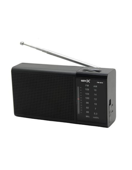 RADIO PORTATIL AM/FM DIAL CLASICO NEGRA GEN-X