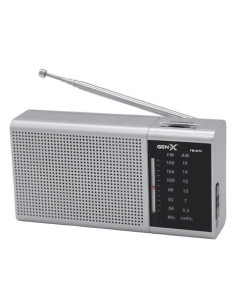 RADIO PORTATIL AM/FM DIAL CLASICO PLATA GEN-X