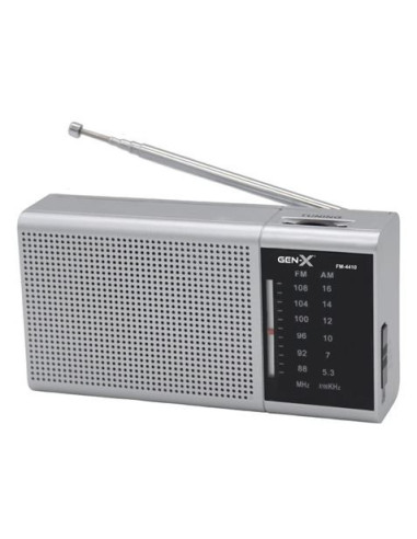 RADIO PORTATIL AM/FM DIAL CLASICO PLATA GEN-X
