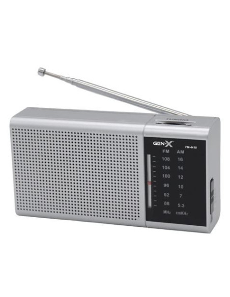 RADIO PORTATIL AM/FM DIAL CLASICO PLATA GEN-X
