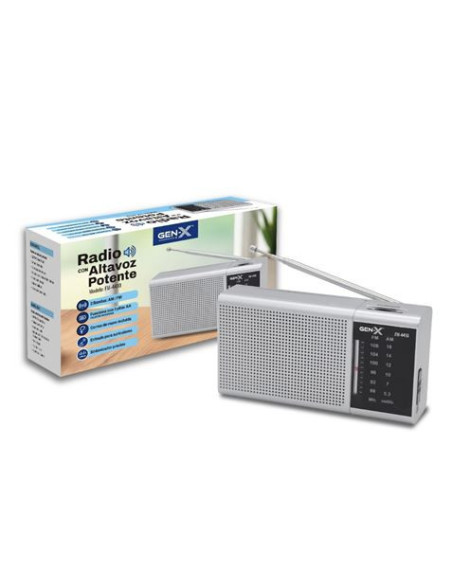 RADIO PORTATIL AM/FM DIAL CLASICO PLATA GEN-X