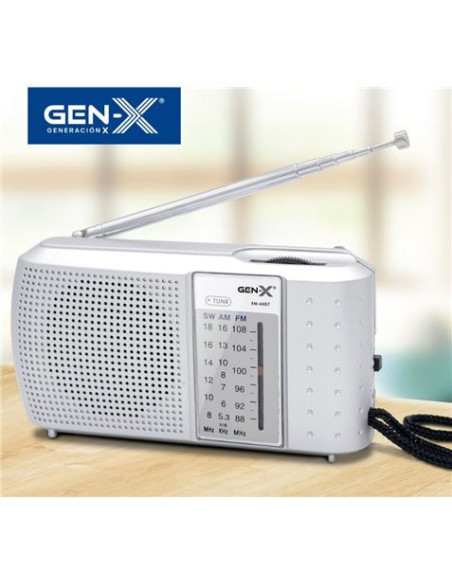 RADIO PORTATIL AM/FM/SW TRES BANDAS GRIS FM-4407 GEN-X