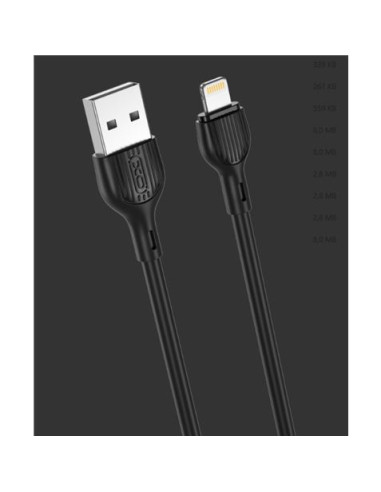 CABLE 2.1A USB A LIGTHNING 1 METRO NEGRO NB200 XO