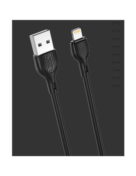 CABLE 2.1A USB A LIGTHNING 1 METRO NEGRO NB200 XO