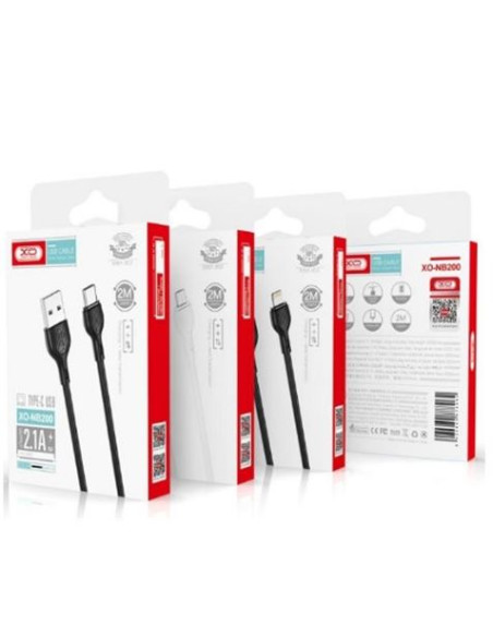 CABLE 2.1A USB A TIPO C 2 METROS NEGRO NB200 XO