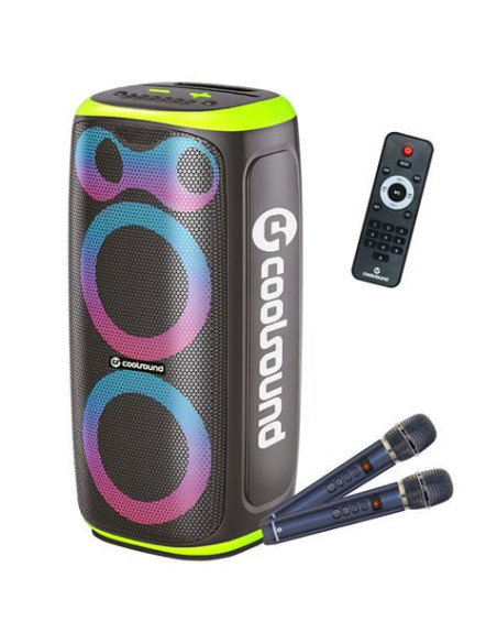 ALTAVOZ KARAOKE PORTATIL COOLSOUND BLAST PUMP 2X6.5 350W VERDE