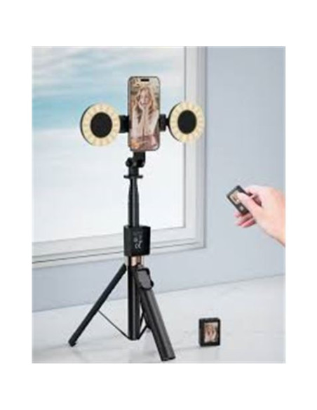 TRIPODE + PALO SELFIE BLUETOOTH SS23 CON MANDO Y LED XO