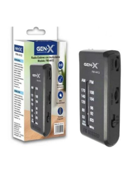 TRANSITOR PORTATIL AM/FM ANALOGICA NEGRO FM-4412 GEN-X