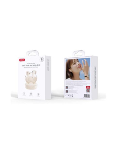 AURICULARES BLUETOOTH TWS CON DOBLE MICRO Y CANCELACION DE RUIDO G22 BEIGE