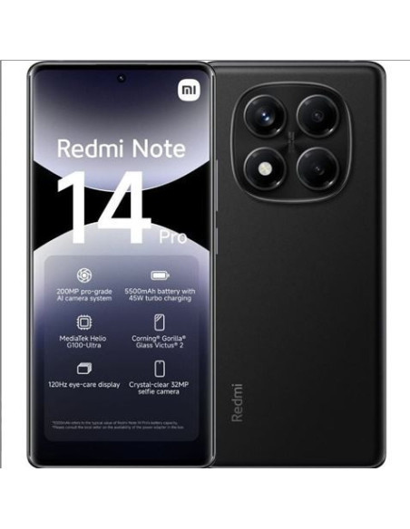 SMARTPHONE REDMI NOTE 14 PRO 6.67 | 8GB | 256GB | 200MPX NEGRO XIAOMI