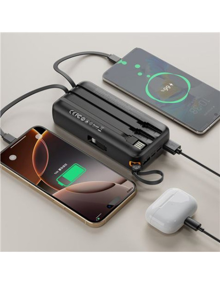 POWERBANK 20000MAH 3 SALIDAS NEGRO PR278 XO