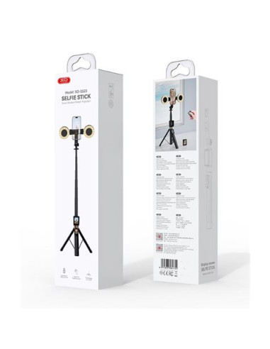 TRIPODE + PALO SELFIE BLUETOOTH SS23 CON MANDO Y LED XO