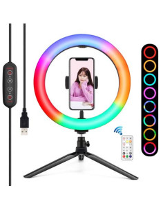 KIT YOUTUBER BGD007 BASE + SOPORTE SMARTPHONE + LUZ 10 26CM RGB XO