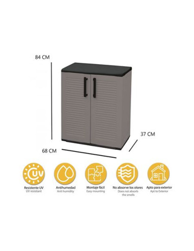 ARMARIO BAJO DE PLÁSTICO 680X370X840MM LINEA EASY ARTPLAST