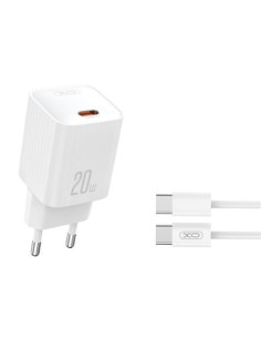 CARGADOR RAPIDO USB-C 20W CON CABLE TIPO C L146 BLANCO XO