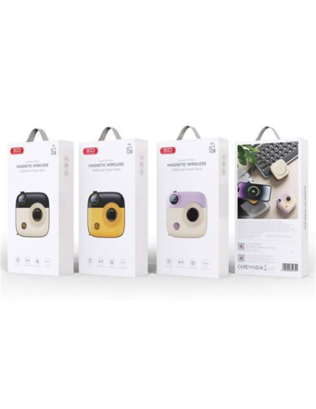 POWERBANK MAGNÉTICA MINI PR223 10000MAH | TIPO C | VIOLETA/BLANCA XO