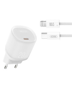 CARGADOR RAPIDO USB-C 20W CON CABLE LIGHHTNING L143 BLANCO XO