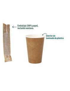 SET 45 VASOS CARTON KRAFT 220CC ALGON