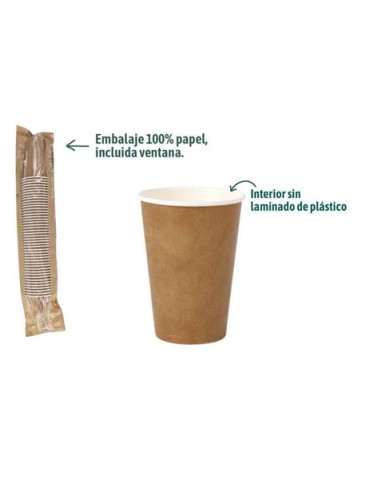 SET 45 VASOS CARTON KRAFT 220CC ALGON