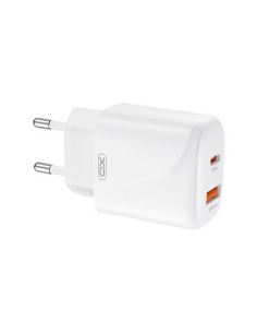 CARGADOR USB+USB-C 20W L158 CON CABLE LIGHTNING BLANCO XO 2