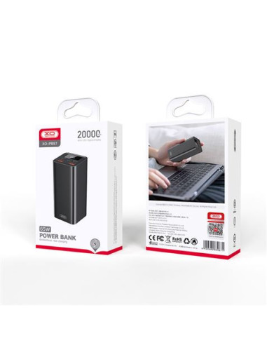 POWERBANK PB97 20000MAH | 4 X USB | 65W | DISPLAY NEGRA XO