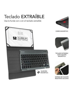FUNDA CON TECLADO BLUETOOTH EXTRAIBE 10.1-10.8 SUBBLIM 2