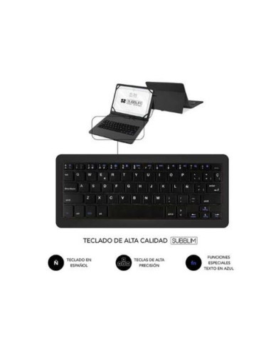 TECLADO CON FUNDA UNIVERSAL PARA TABLETS HASTA 11 NEGRO SUBBLIM